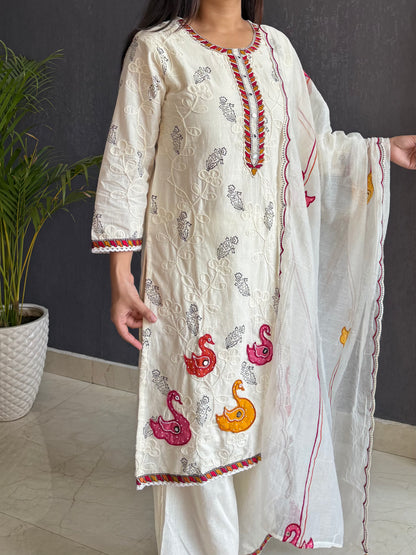 Mul cotton designer swans suit