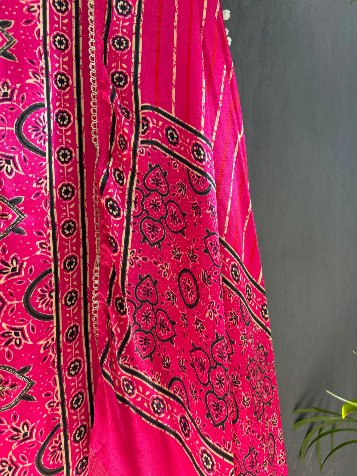 Gajji silk ajrakh Handwork suits