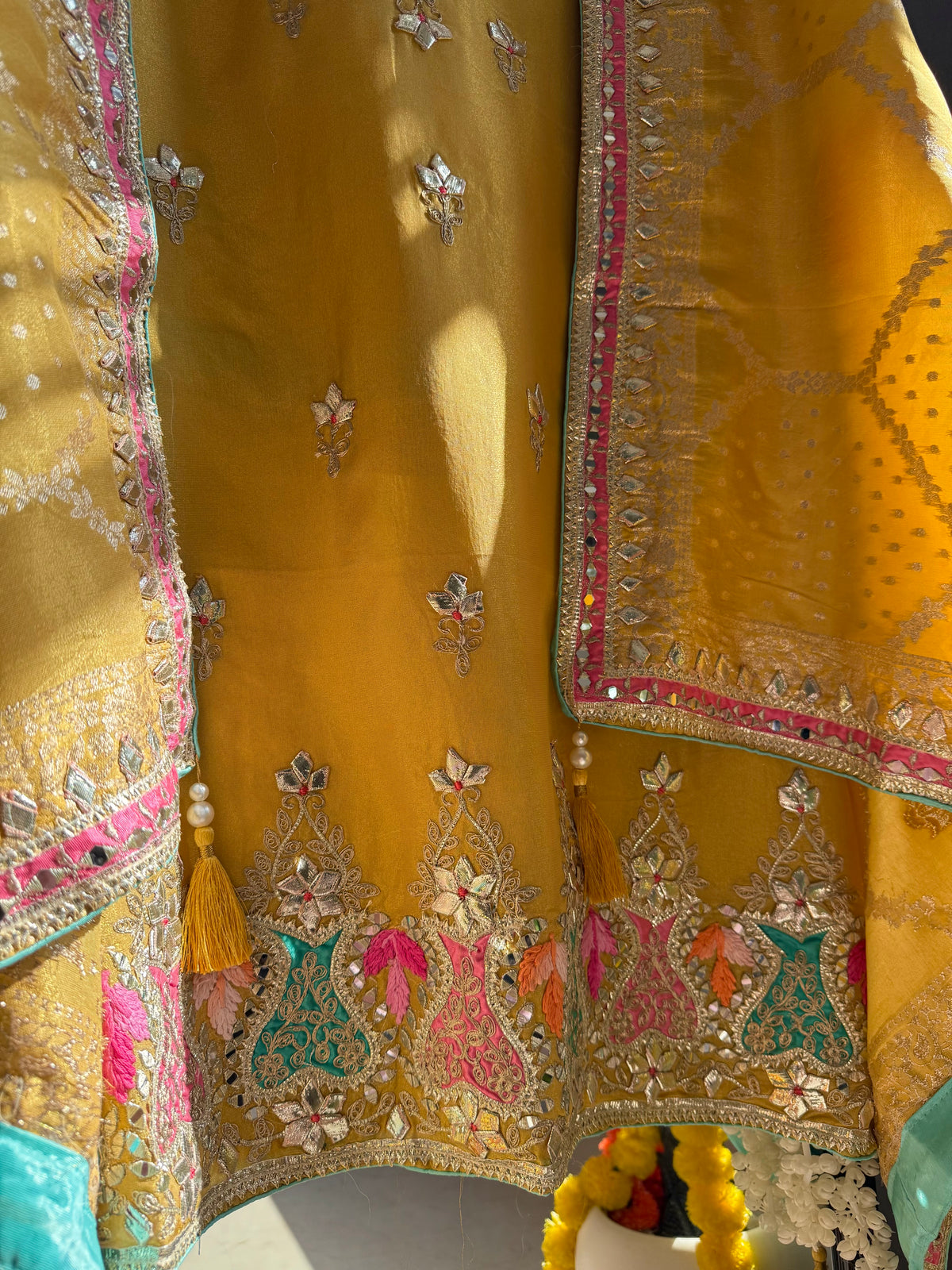 Luxurious Gotapatti Tissue silk suit