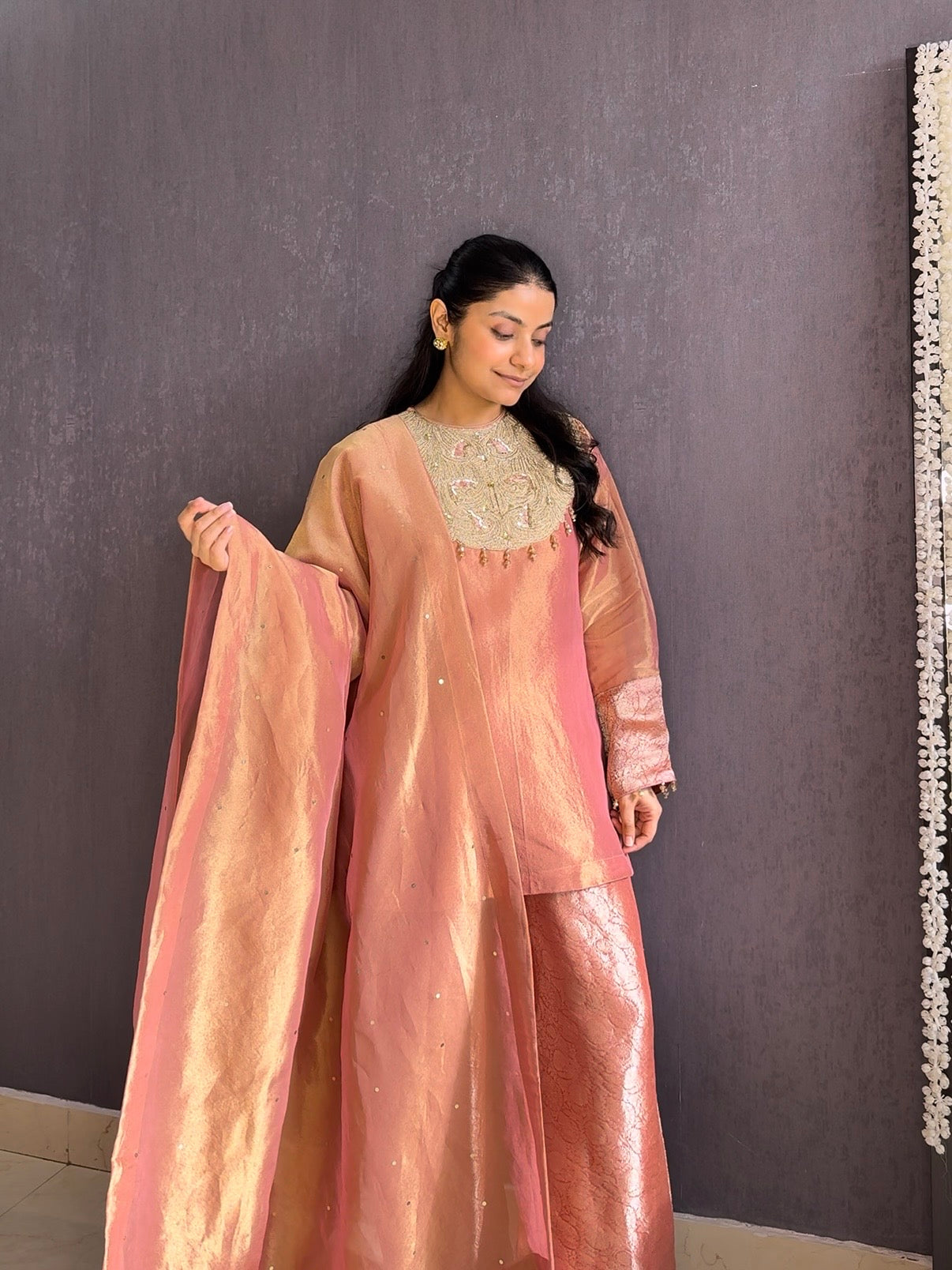 Luxurious tissue silk brocade set
