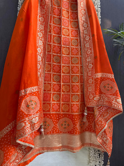 Meenakari Benarsi gharchola suit