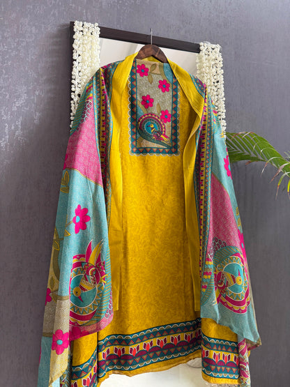 Mulmul cotton tribal art suit