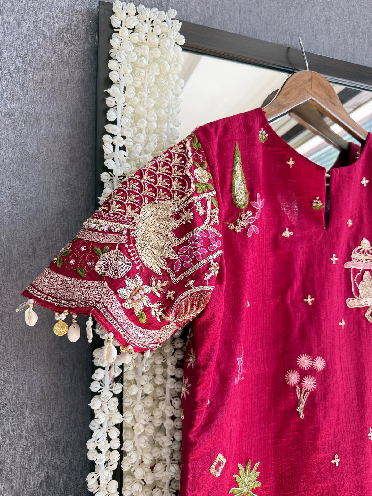 Luxurious raw silk Handwork set