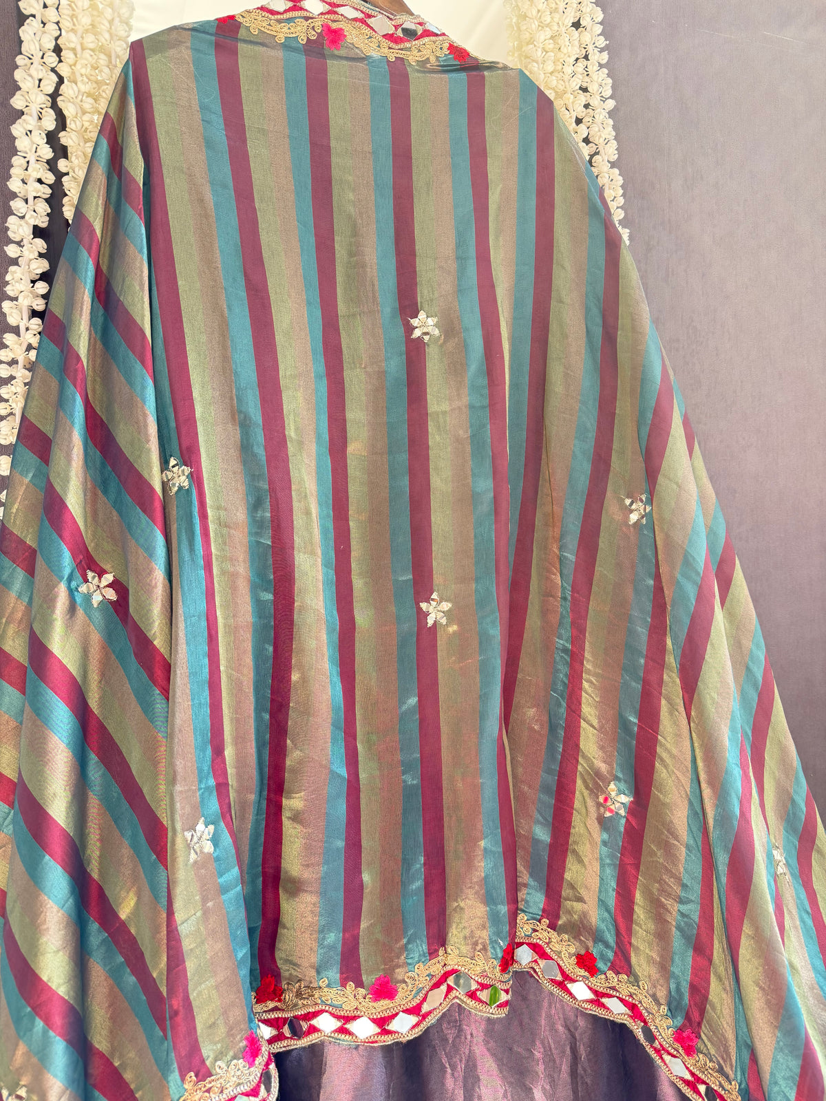 Luxurious mettalic Mirrorwork suit