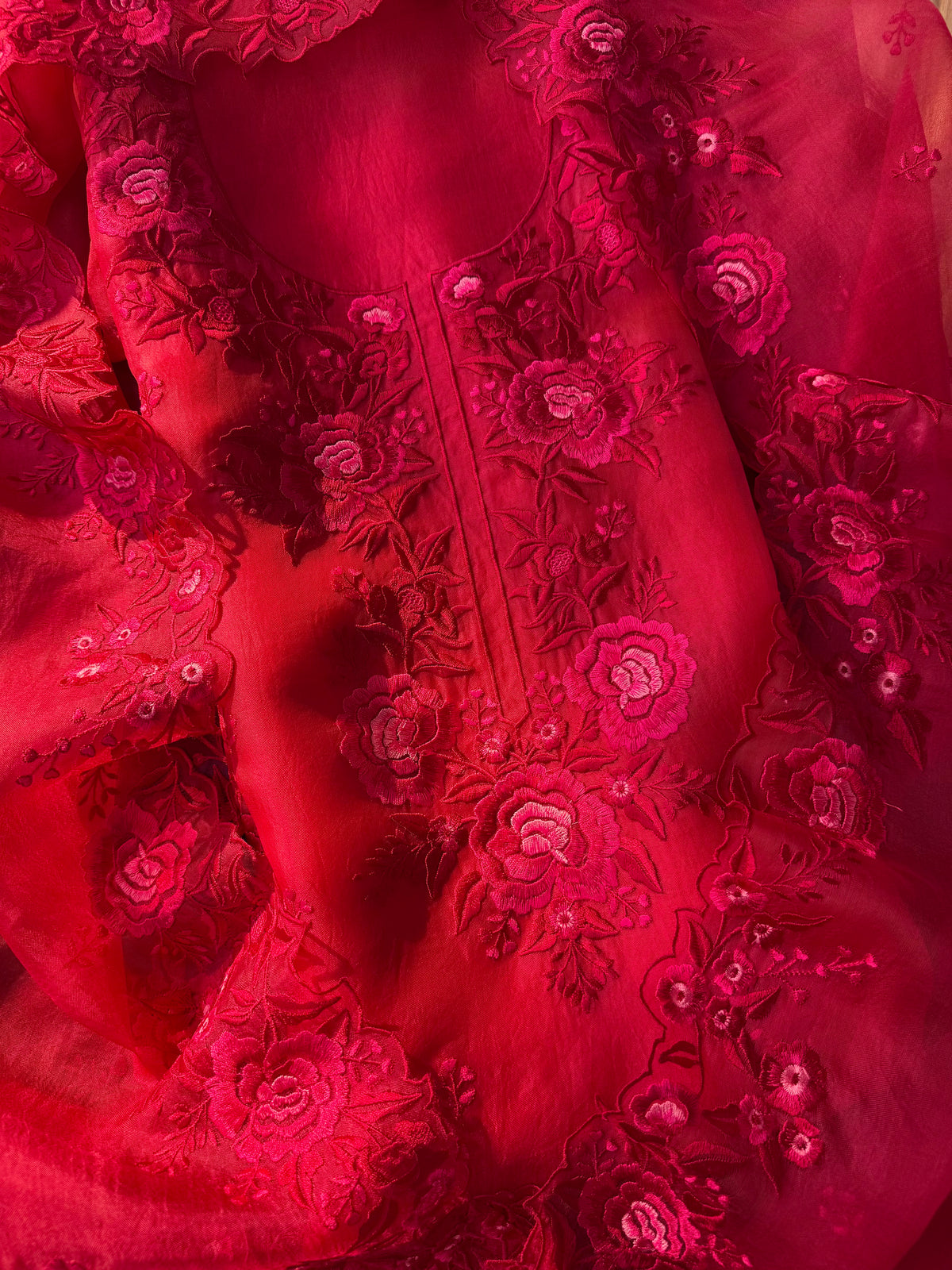 Luxurious Monochromatic parsi work suit