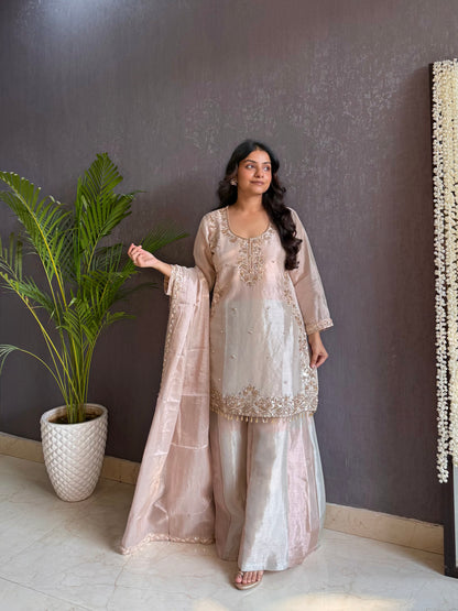 Mettalic Handwork sharara set