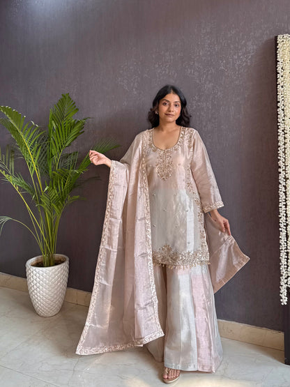 Mettalic Handwork sharara set