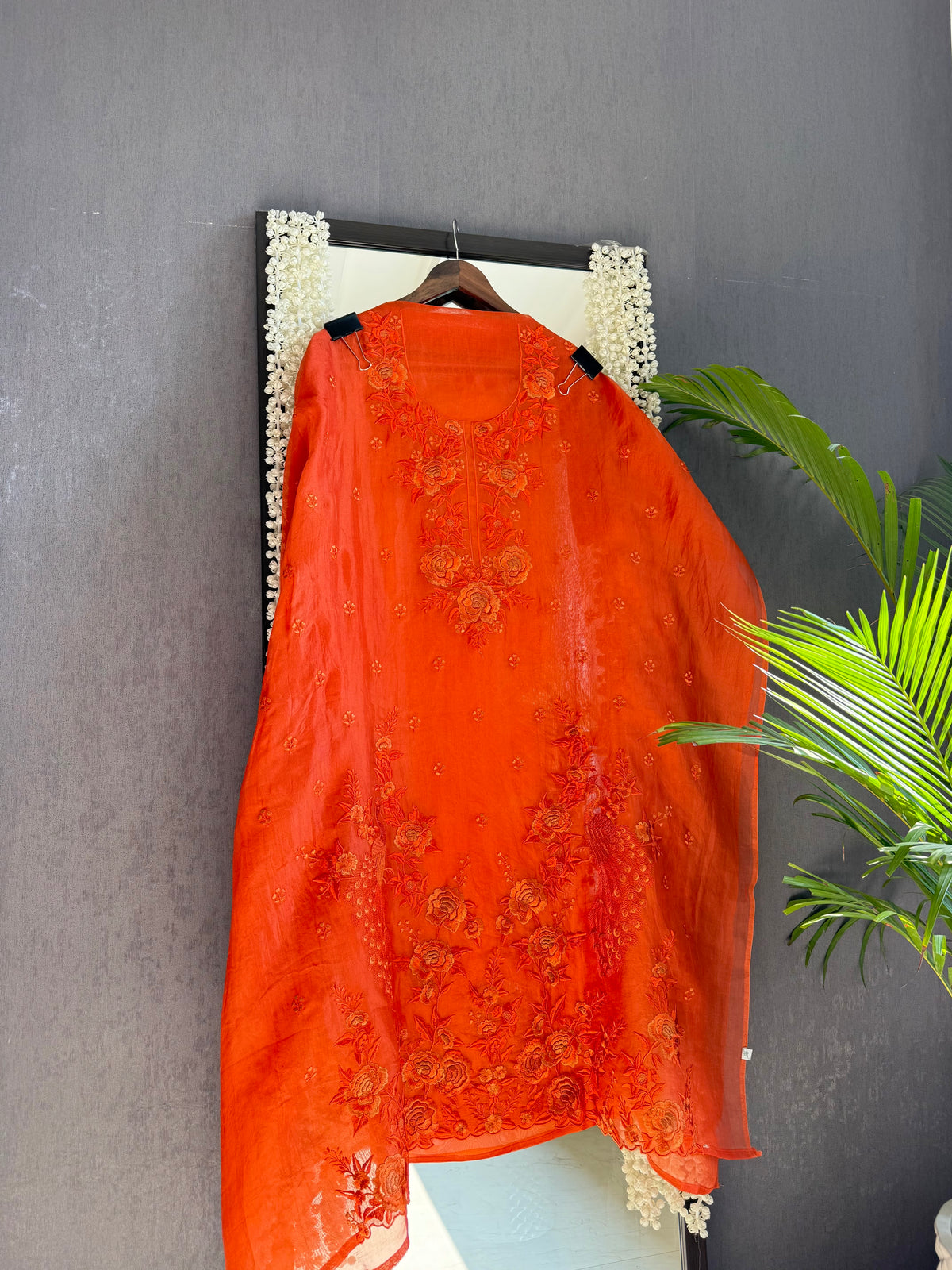 Luxurious Monochromatic parsi work suit