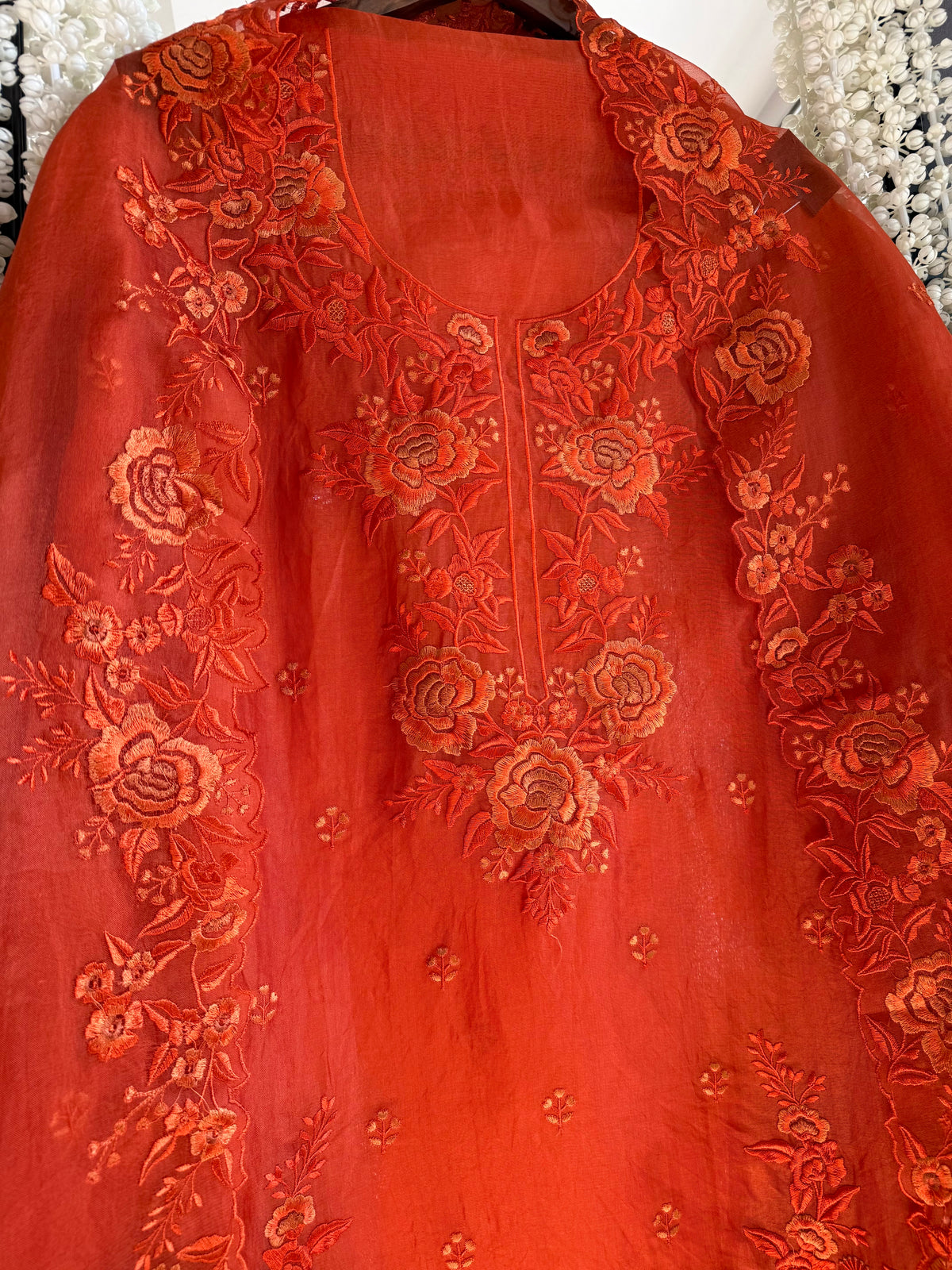 Luxurious Monochromatic parsi work suit