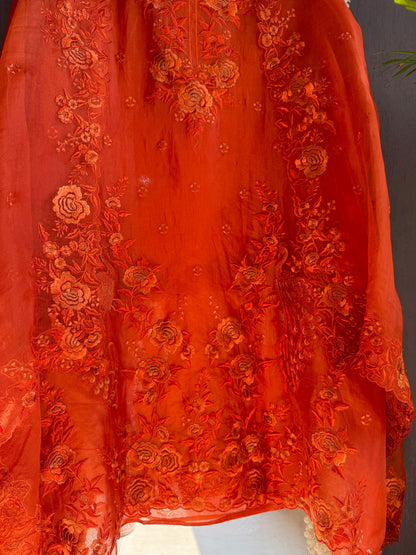 Luxurious Monochromatic parsi work suit