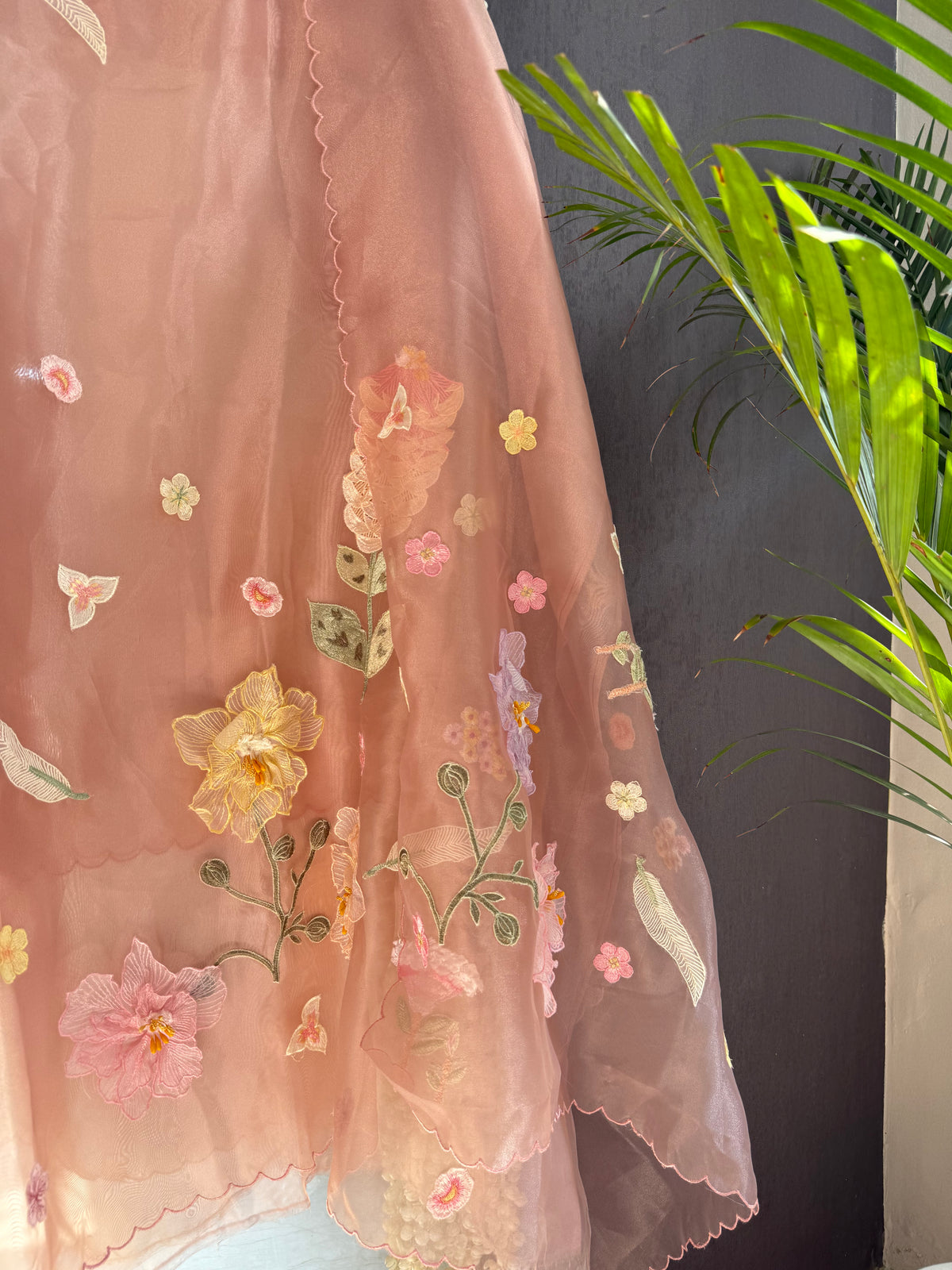 Handwork Appliqué 3D Florals suit