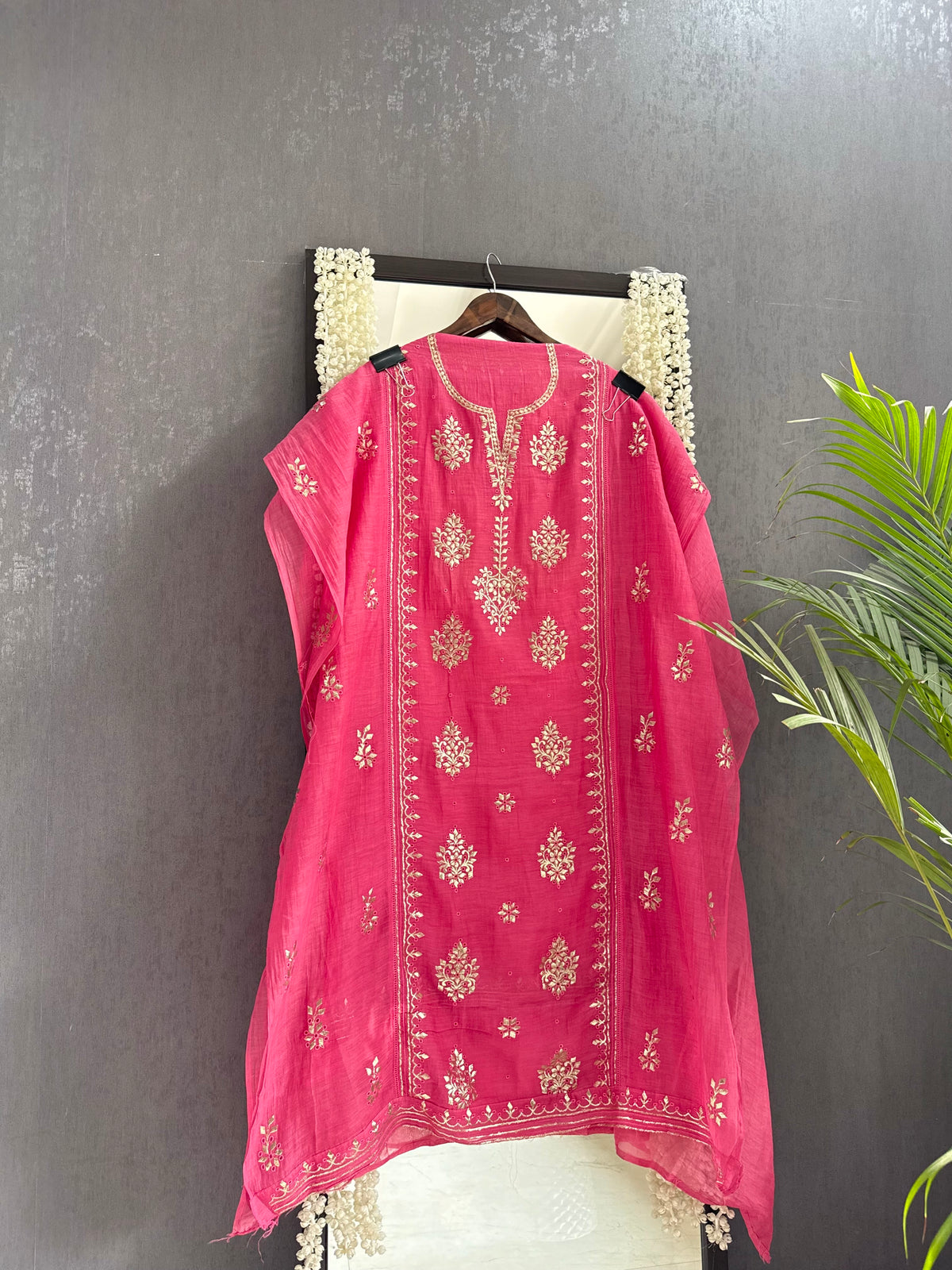 Luxurious Mul chanderi pitta work suit