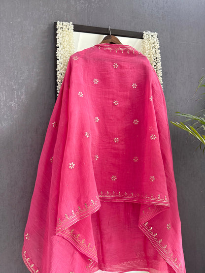 Luxurious Mul chanderi pitta work suit