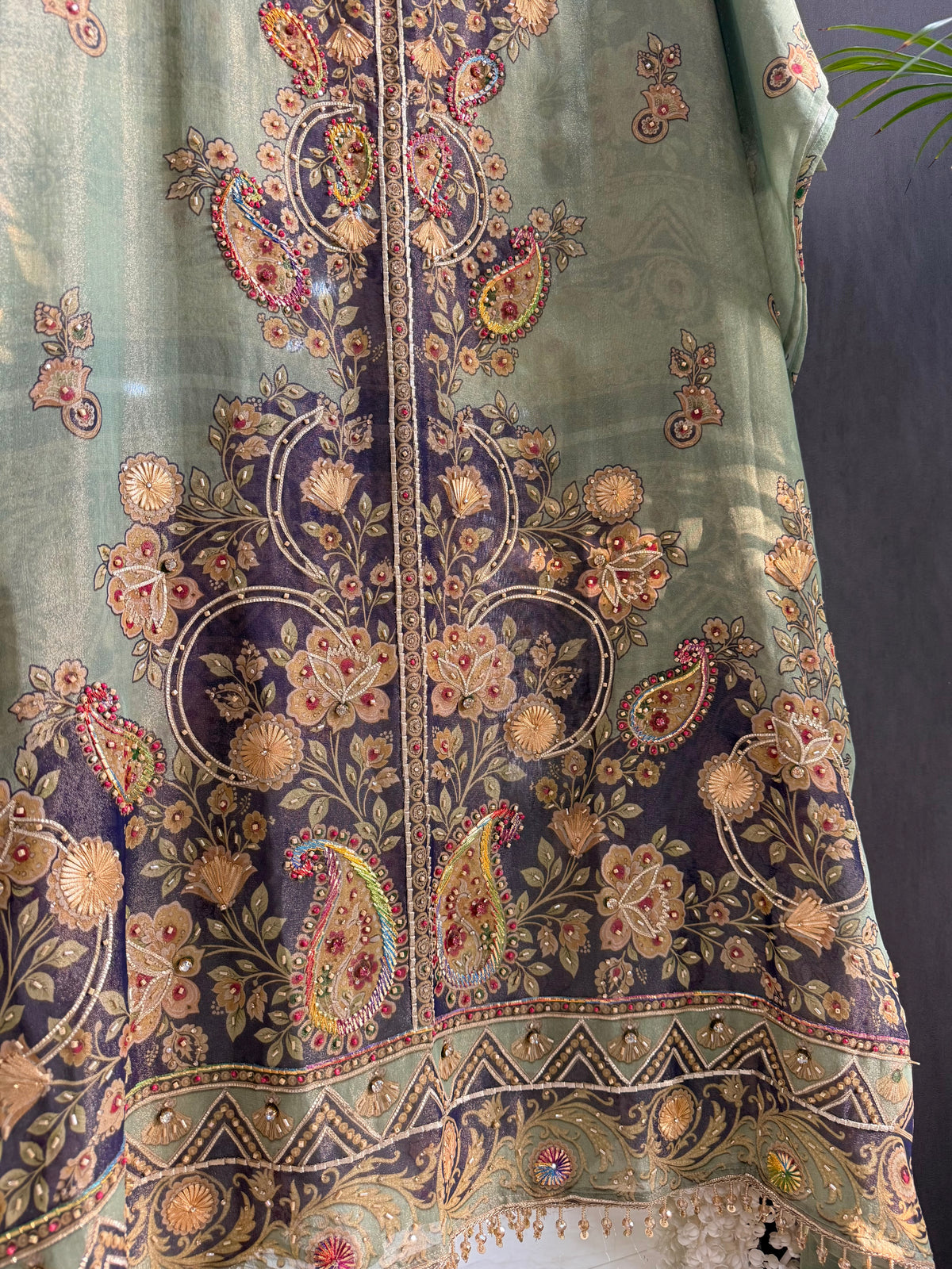 Pure Tissue silk digitally printed handwork suit