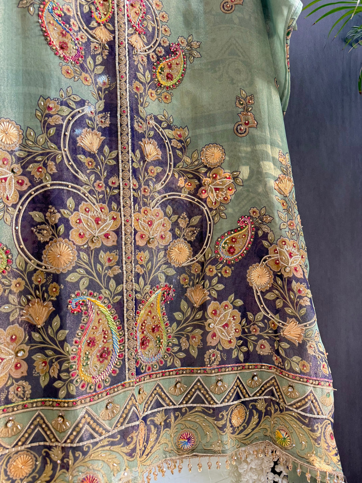 Pure Tissue silk digitally printed handwork suit