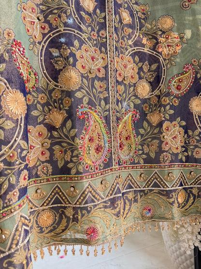 Pure Tissue silk digitally printed handwork suit