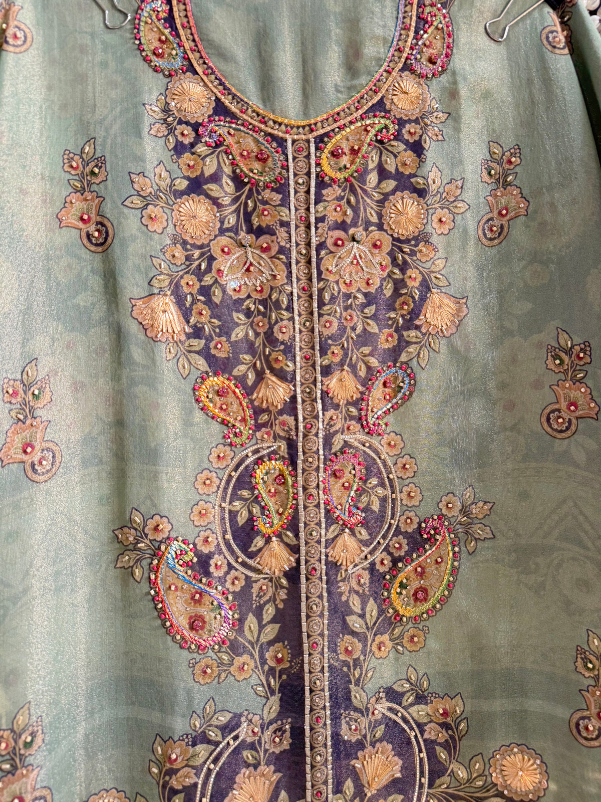 Pure Tissue silk digitally printed handwork suit