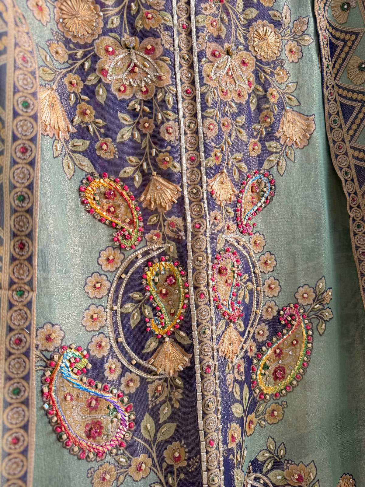 Pure Tissue silk digitally printed handwork suit