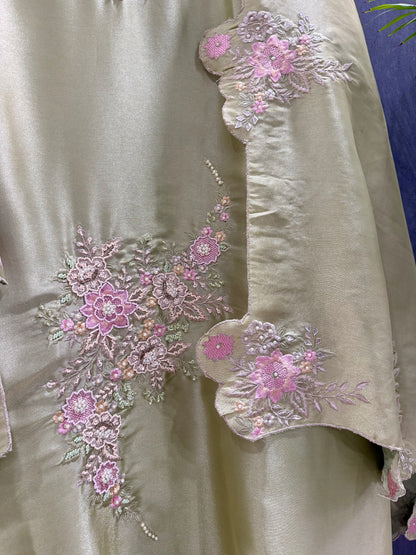 Luxurious Tissue Parsi handwork suit