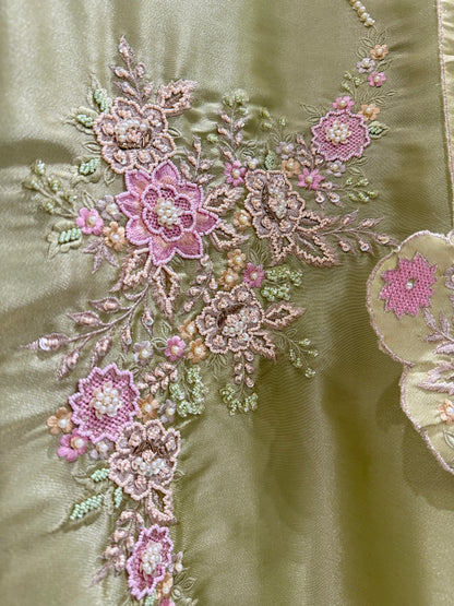 Luxurious Tissue Parsi handwork suit