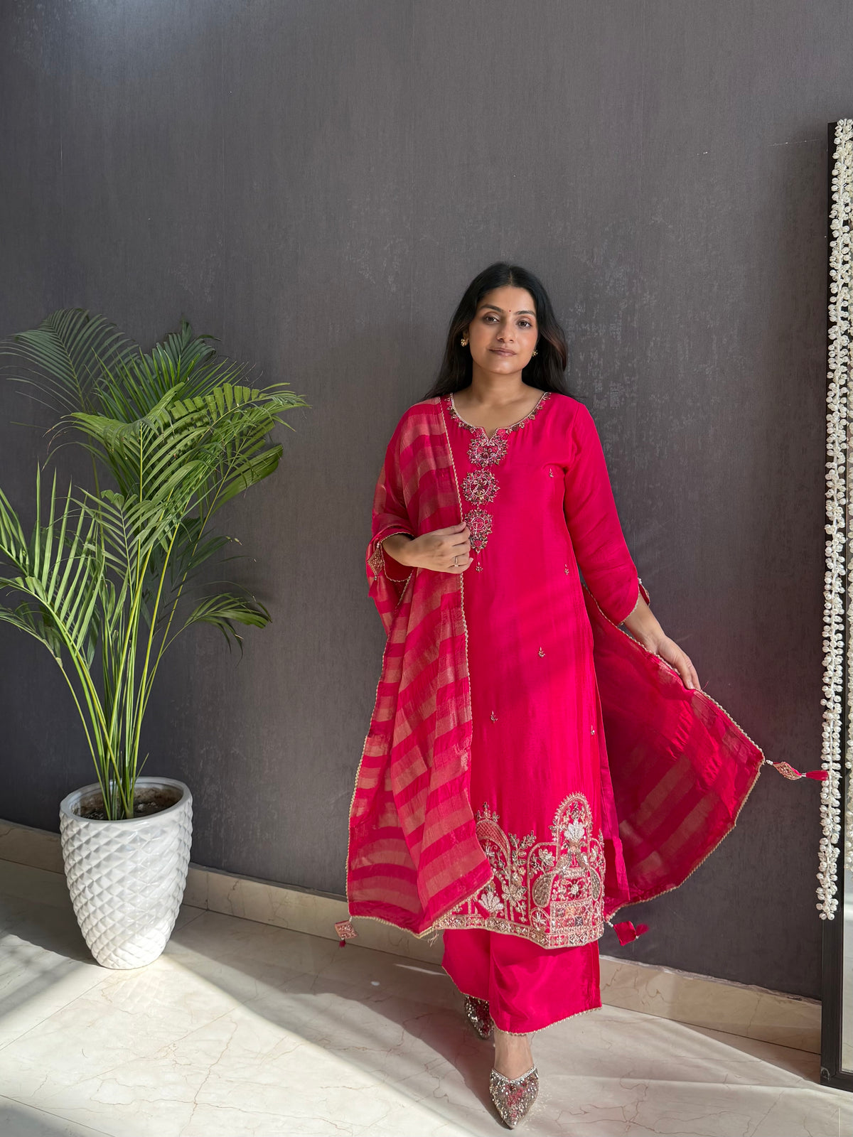 Chinon silk Peacock handwork suit set