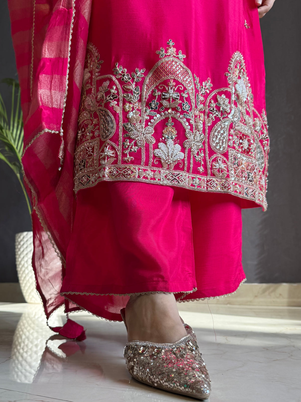 Chinon silk Peacock handwork suit set