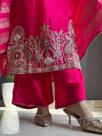 Chinon silk Peacock handwork suit set
