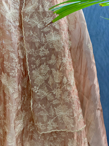 Premium crush tissue zari aari embroidered suit