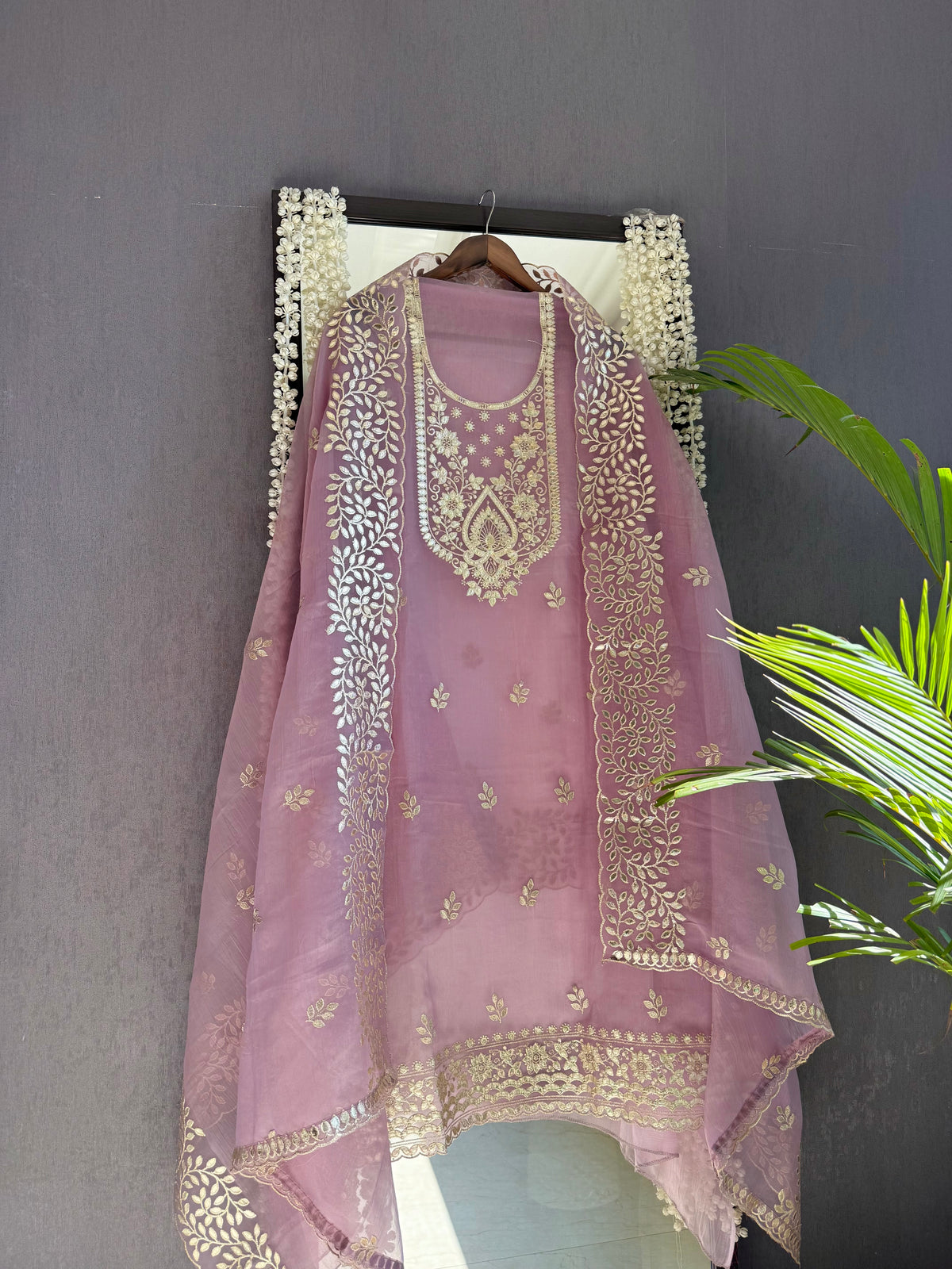 Premium crush tissue gotapatti embroidered suit