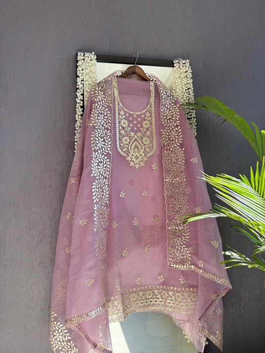 Premium crush tissue gotapatti embroidered suit