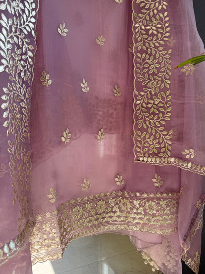 Premium crush tissue gotapatti embroidered suit
