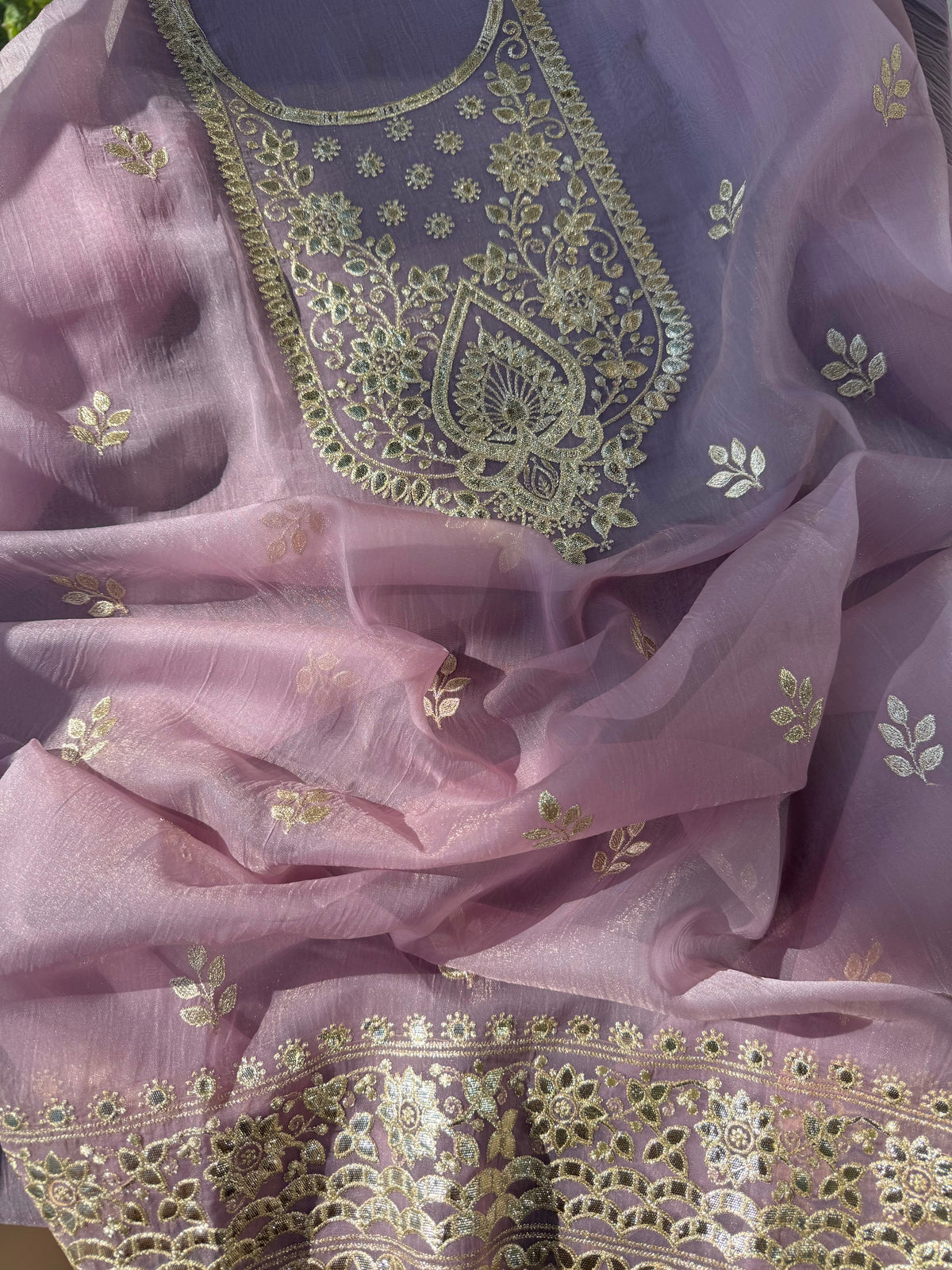 Premium crush tissue gotapatti embroidered suit